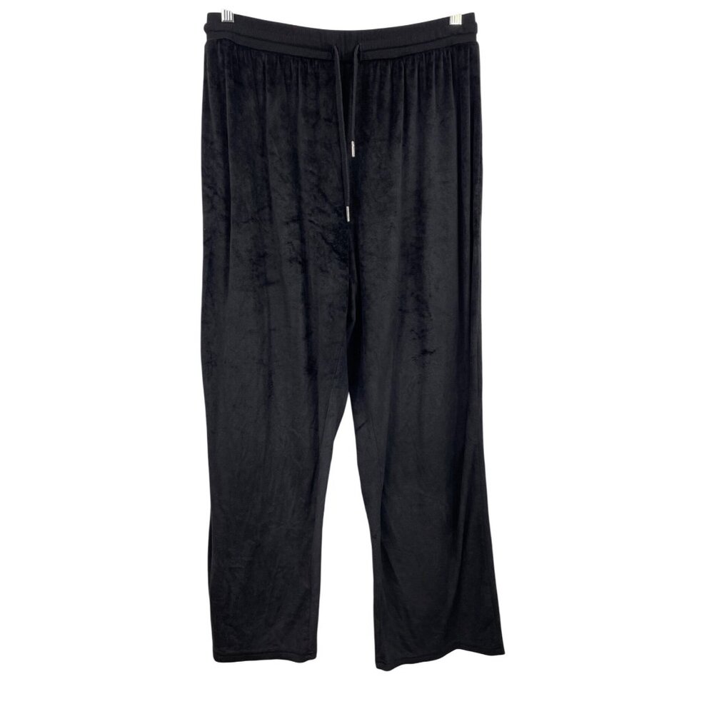 Juicy Couture Women's OG Big Bling Black Velour Track Pants Size XL - Picture 1 of 7